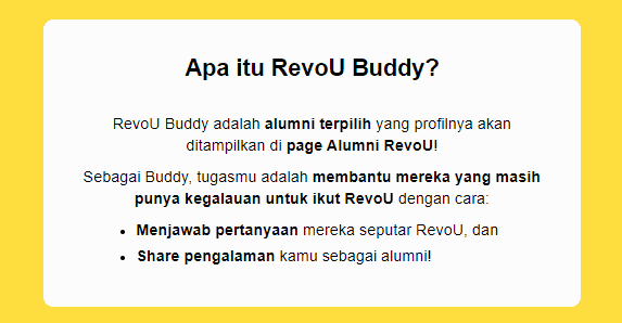 Apa itu RevoU Buddy